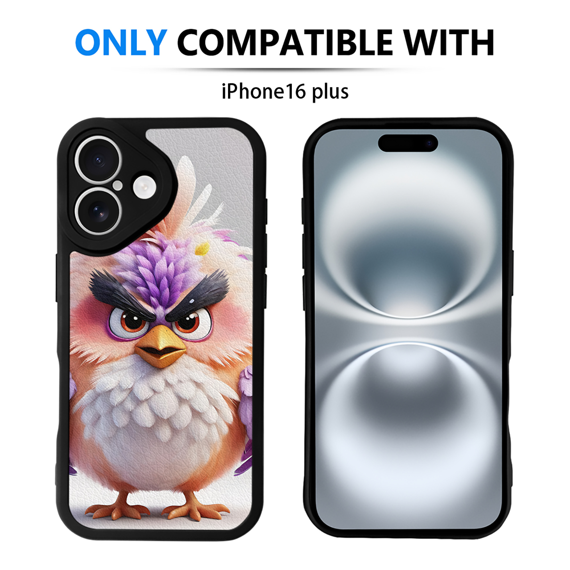 （画像用） Angry Birds アングリーバード 【iPhone 16シリーズ対応】シリコンスマホケース（レザー調） 材質：シリコン
